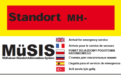 MüSIS (Mülheimer Standort-Informationssystem) – Schilder für ein schnelles Auffinden im Notfall – mit besonderem Dank an die Mitarbeiter der Rettungsdienste